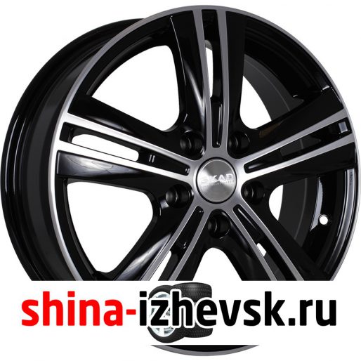 Колесный диск СКАД Багира 6xR16 5×114.3 ET50 DIA60.1 черный глянцевый с полированной лицевой поверхностью в Ижевске